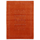 In Stock Orange Contemporary Center Pattern Hand Loomed Wool Rug
