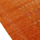 Orange Contemporary Hand-Loomed Wool Area Rug With Center Pattern Design by The Rug Decor