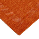 Orange Contemporary Hand-Loomed Wool Area Rug With Center Pattern Design by The Rug Decor