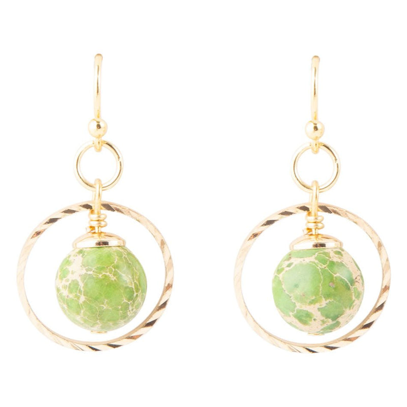 In The Loop Green Jasper Earrings