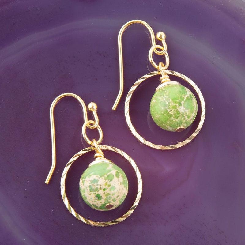 In The Loop Green Jasper Earrings