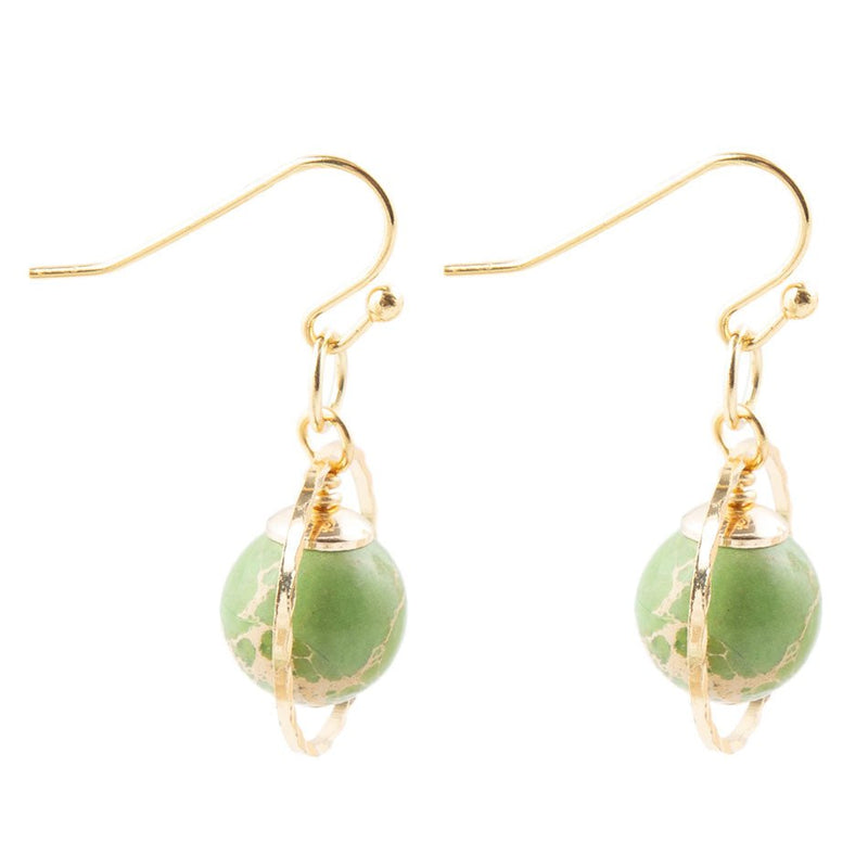 In The Loop Green Jasper Earrings