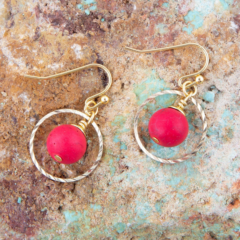 In The Loop Red Magnesite Earrings
