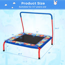 36 Inch Kids Indoor Outdoor Square Trampoline with Foamed Handrail-Blue by DirectDeals