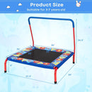 36 Inch Kids Indoor Outdoor Square Trampoline with Foamed Handrail-Blue by LJGDeals