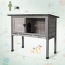 Small Elevated Rabbit Hutch with Hinged Asphalt Roof and Removable Tray by LJGDeals