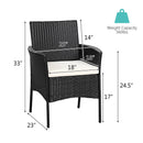 2 Pieces Patio Wicker Chairs with Cozy Seat Cushions by LJGDeals