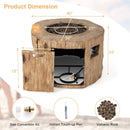40 Inch Round Propane Gas Fire Pit Table Wood-Like Surface with Laval Rock PVC Cover by LJGDeals