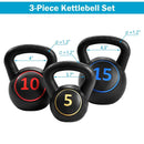3 Pieces 5 10 15lbs Kettlebell Weight Set by LJGDeals
