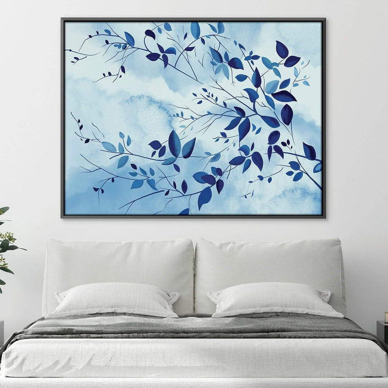 Indigo Leaves Canvas