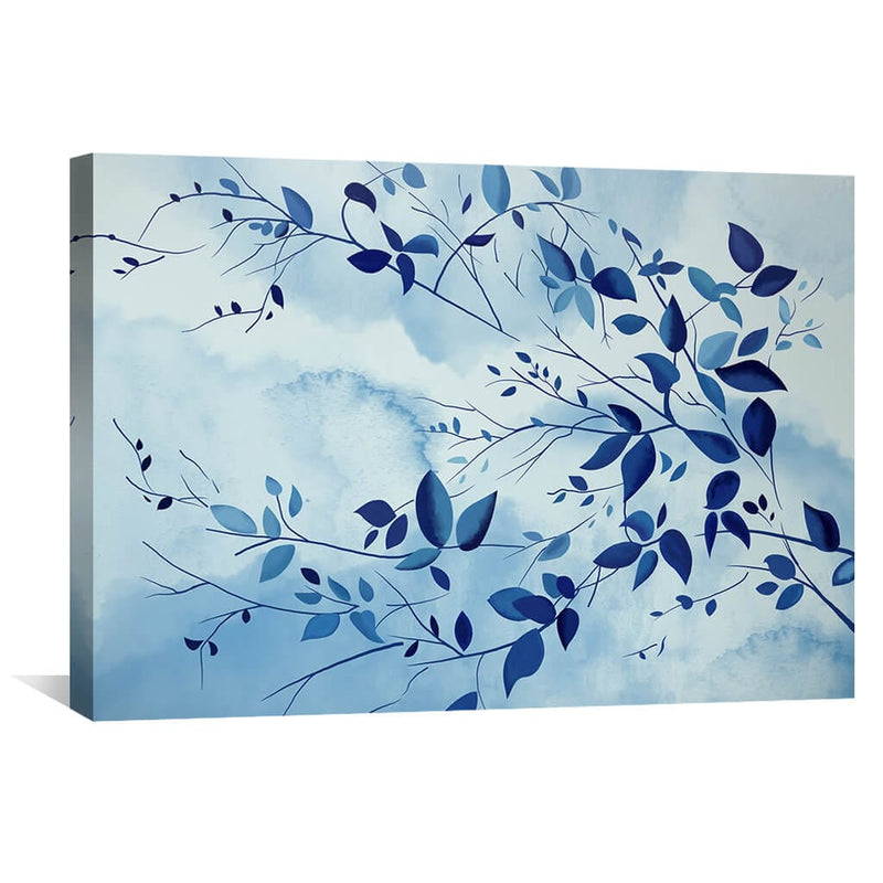 Indigo Leaves Canvas