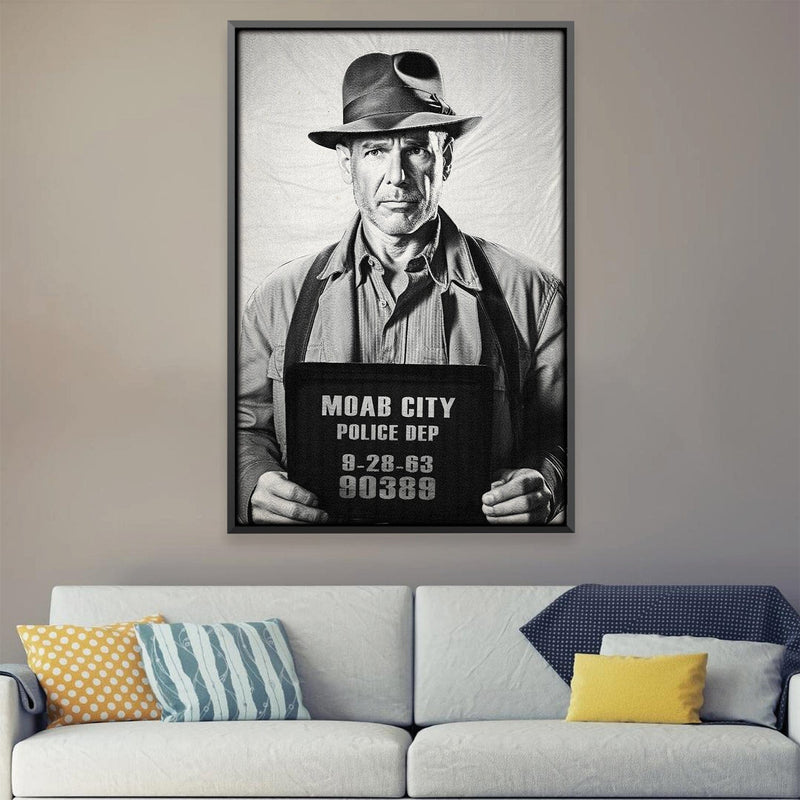 Indiana Mugshot Black Canvas