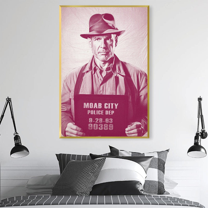 Indiana Mugshot Magenta Canvas