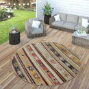 Indoor & Outdoor Rug Ethnic Cream Red Yellow