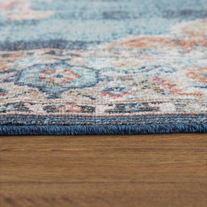 Indoor & Outdoor Rug For Patio, Oriental Look In Blue