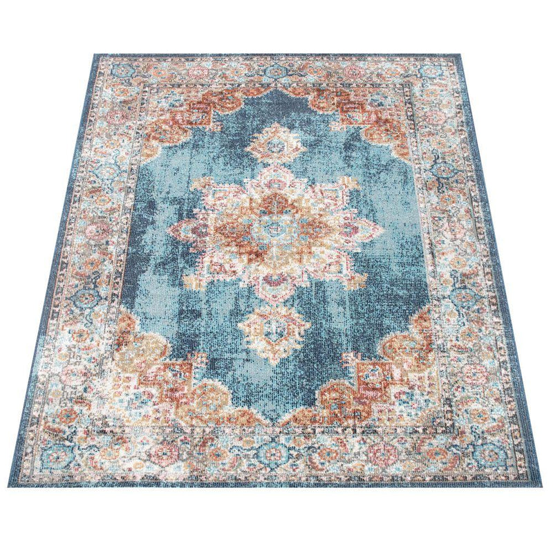 Indoor & Outdoor Rug For Patio, Oriental Look In Blue