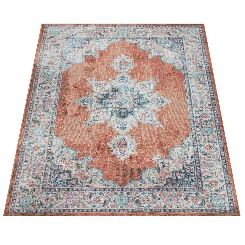 Indoor & Outdoor Rug For Patio, Oriental Pattern In Red