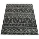 Outdoor Rug Illusion Modern Ethnic Pattern - Black Grey