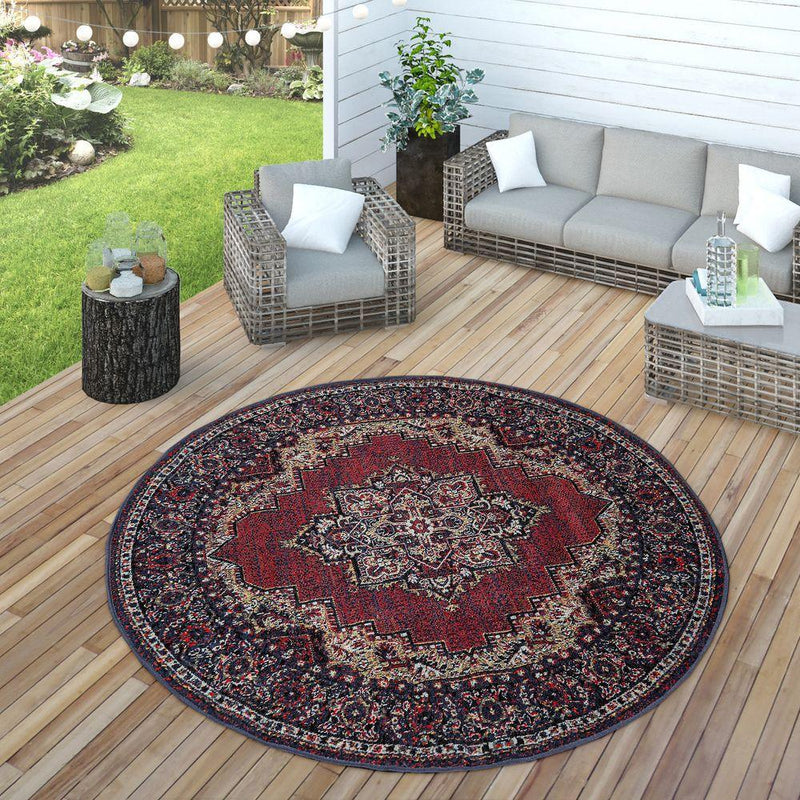 Indoor & Outdoor Rug Oriental Look Bordeaux Red