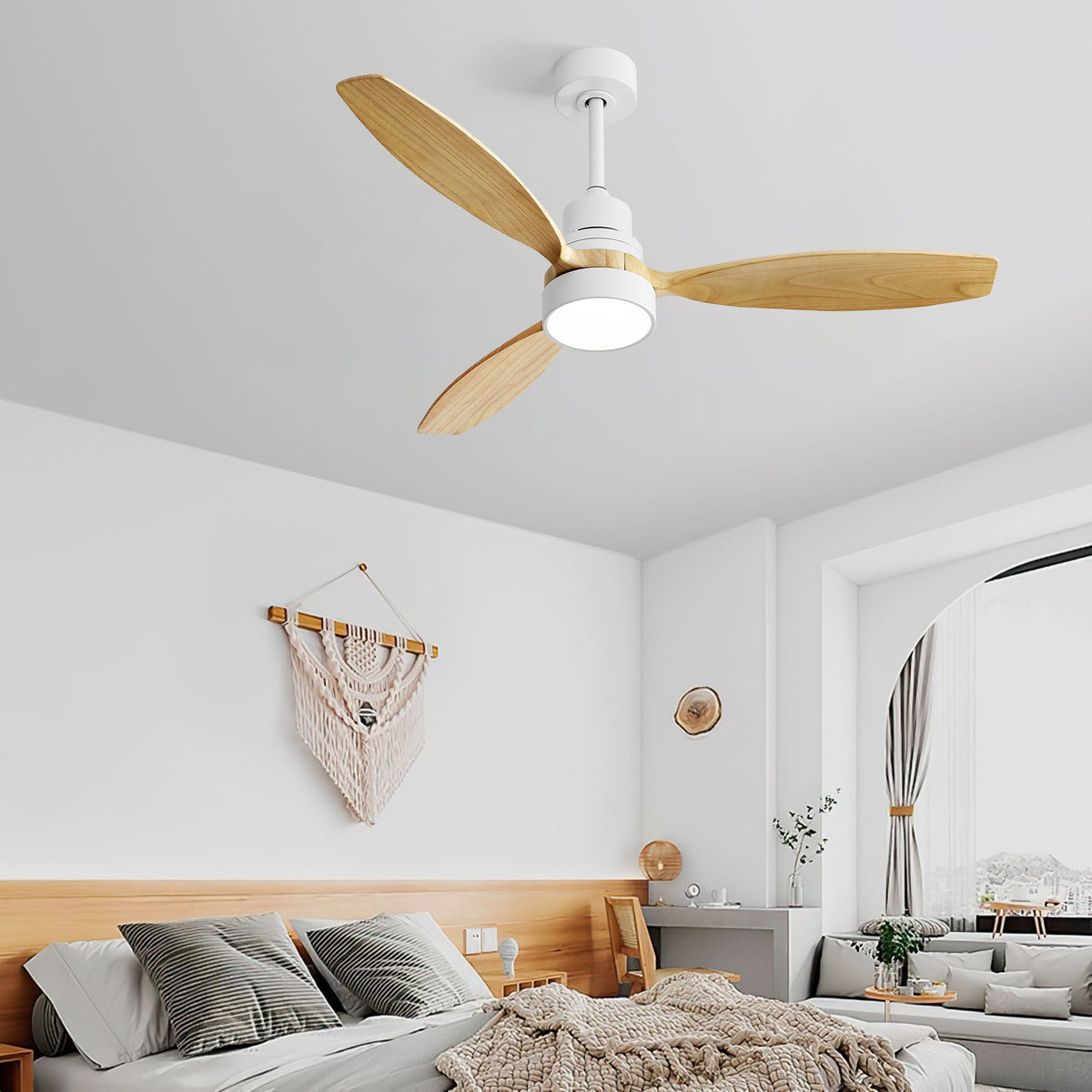 Indoor Ceiling Fan with Dimmable LED Light, 6-Speed Remote, Reversible Blades, photo 5 of 12