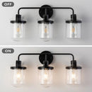 Indoor Wall Lights in Modern Black Finish with Glass Shade and E26 Base