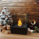 Square Tabletop Fire Bowl Pot with Four-Sided Glass by JHY DESIGN