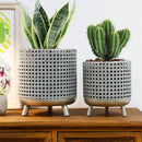 Set of 3 Plant Pots 10/8.5/7''H(Antique Silver) by JHY DESIGN