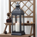 19" High Rustic Metal Candle Lantern (Black)