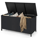 Indoor Outdoor 85 Gallon Storage Container with Waterproof Liner and Universal Wheels-Brown by DirectDeals