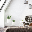 Set of 2 Planters With Stand 17&12 (Bright White)