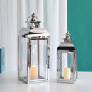 20.5"&15" High Stainless Steel Decorative Candle Lanterns ( Set of 2 )