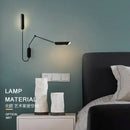 GobekUsa Industrial Adjustable LED Wall Lamp Bedside Reading Light - Black