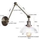GobekUsa Industrial Adjustable LED Wall Sconce with Clear Glass Shade