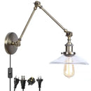 GobekUsa Industrial Adjustable LED Wall Sconce with Clear Glass Shade