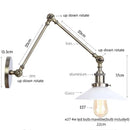 GobekUsa Industrial Adjustable LED Wall Sconce with Clear Glass Shade