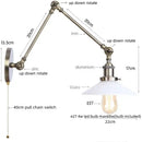 GobekUsa Industrial Adjustable LED Wall Sconce with Clear Glass Shade