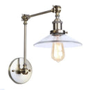GobekUsa Industrial Adjustable LED Wall Sconce with Clear Glass Shade
