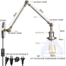 GobekUsa Industrial Adjustable LED Wall Sconce with Clear Glass Shade