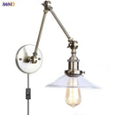 GobekUsa Industrial Adjustable LED Wall Sconce with Clear Glass Shade