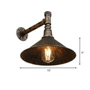 GobekUsa Farmhouse Style Antique Brass Wall Sconce with Metallic Cone & Pipe - 1 Head Dining Room Lighting
