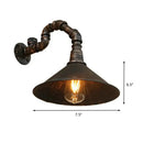 GobekUsa Farmhouse Style Antique Brass Wall Sconce with Metallic Cone & Pipe - 1 Head Dining Room Lighting