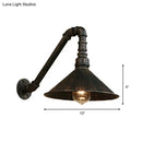 GobekUsa Farmhouse Style Antique Brass Wall Sconce with Metallic Cone & Pipe - 1 Head Dining Room Lighting