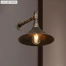 GobekUsa Farmhouse Style Antique Brass Wall Sconce with Metallic Cone & Pipe - 1 Head Dining Room Lighting