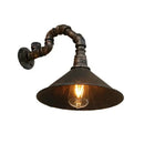 GobekUsa Farmhouse Style Antique Brass Wall Sconce with Metallic Cone & Pipe - 1 Head Dining Room Lighting