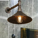 GobekUsa Farmhouse Style Antique Brass Wall Sconce with Metallic Cone & Pipe - 1 Head Dining Room Lighting