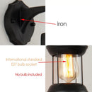 Industrial antique brass wall lamp bedroom glass lantern sconce by Decorbites