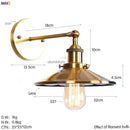 GobekUsa Antique Gold Rustic LED Wall Light for Home Decor