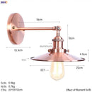 GobekUsa Antique Gold Rustic LED Wall Light for Home Decor