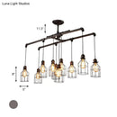 GobekUsa Antique Style Bronze Iron Pendant Light with 6/10 Bulb Cage, Water Pipe Design - Ideal Island Lighting for Dining Room
