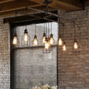 GobekUsa Antique Style Bronze Iron Pendant Light with 6/10 Bulb Cage, Water Pipe Design - Ideal Island Lighting for Dining Room